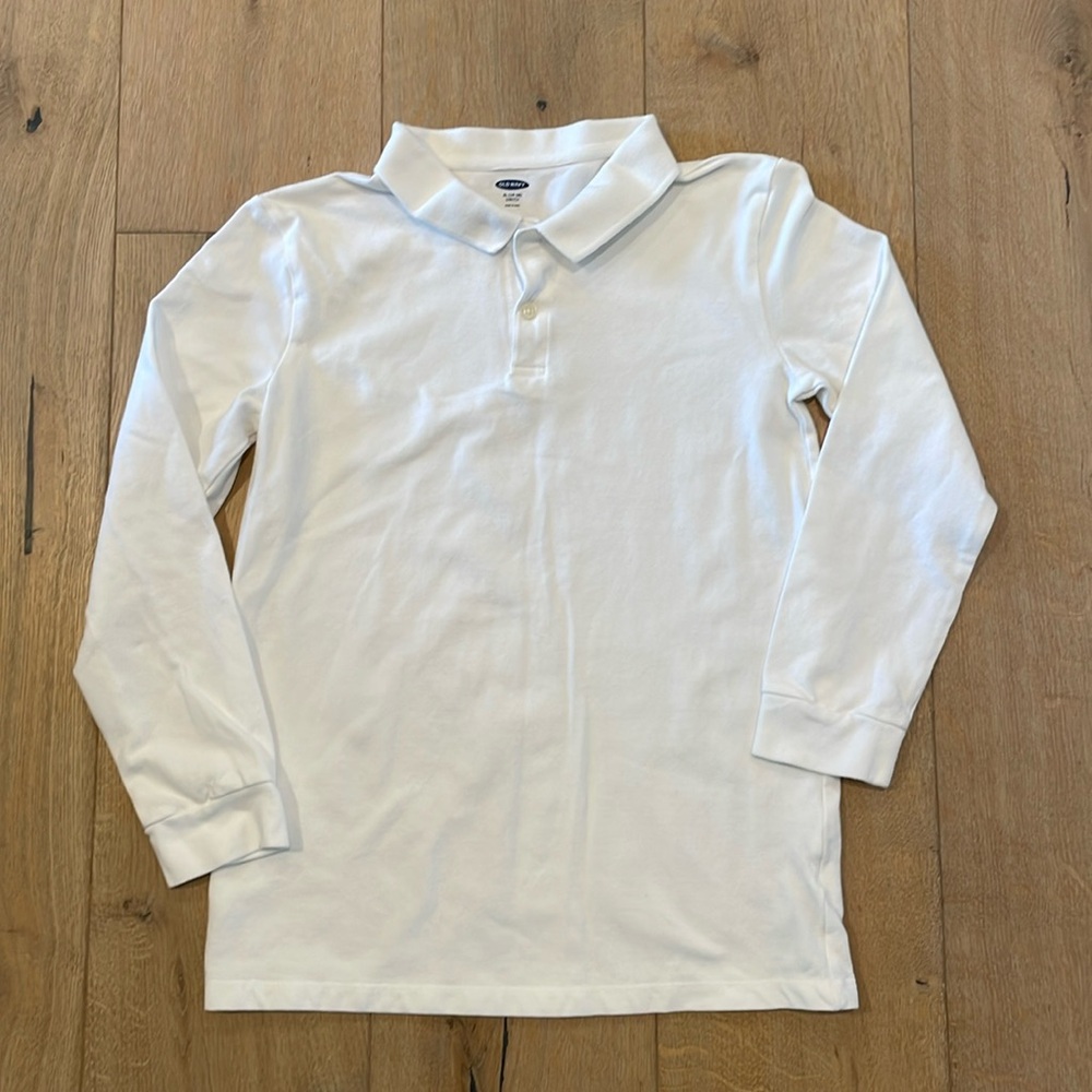 Old Navy School Uniform Long-Sleeve Polo Shirt for Boys White